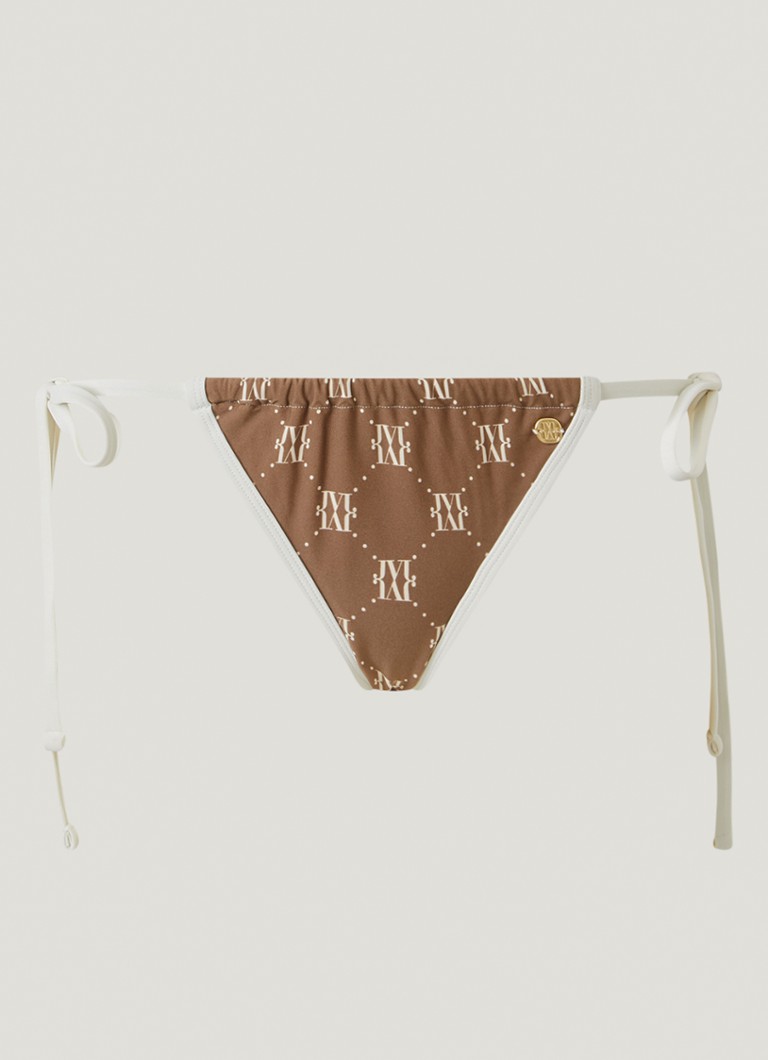 JOSH V Dames Harlow brazillian bikinislip met logoprint in de kleur Bruin