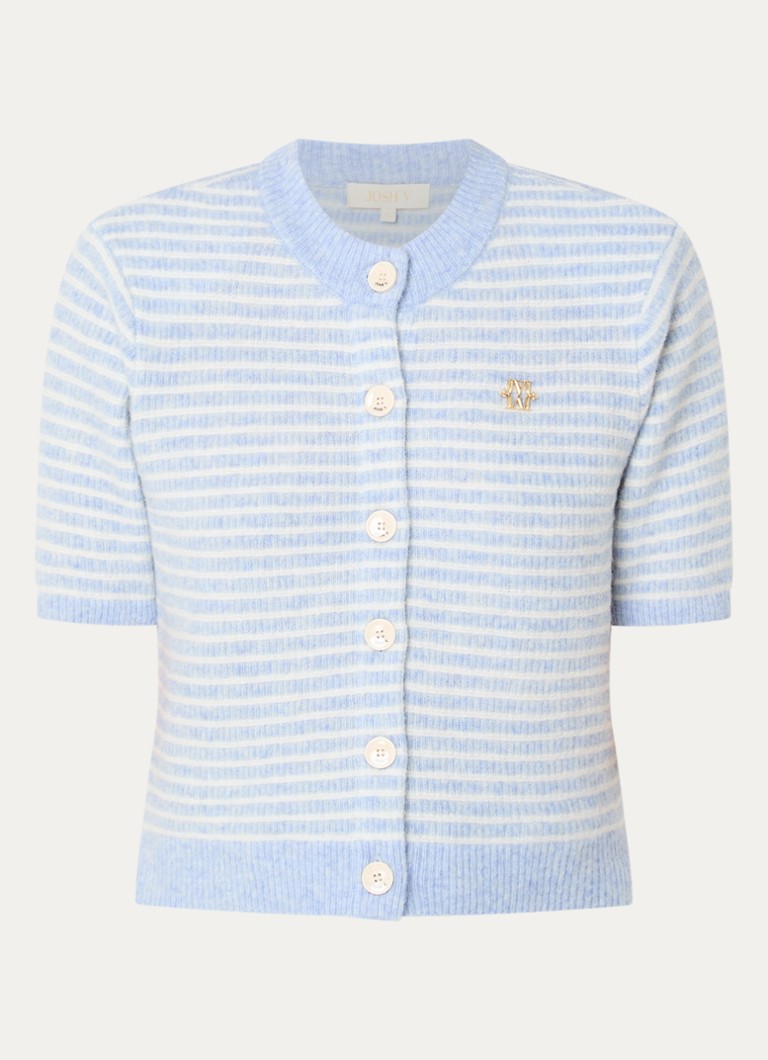 JOSH V Dames Cassie fijngebreide vest in alpaca wolblend in de kleur Lichtblauw