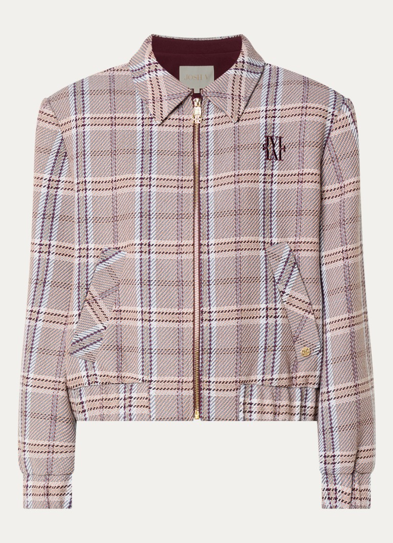 JOSH V Dames Pepper jack met ruitdessin in de kleur Bordeauxrood