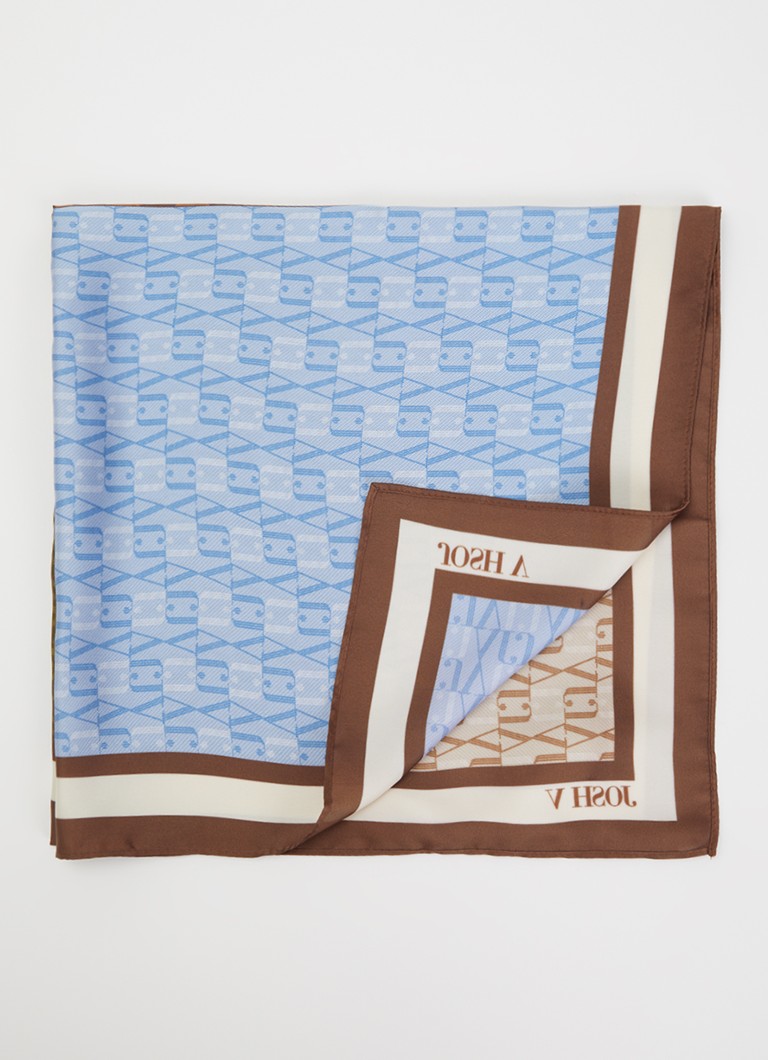 JOSH V Dames Cadence sjaal met logoprint 45 x 45 cm in de kleur Bruin