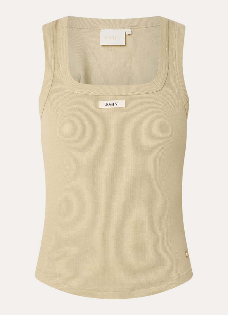 JOSH V Dames Dieda tanktop met logo in de kleur Lindegroen