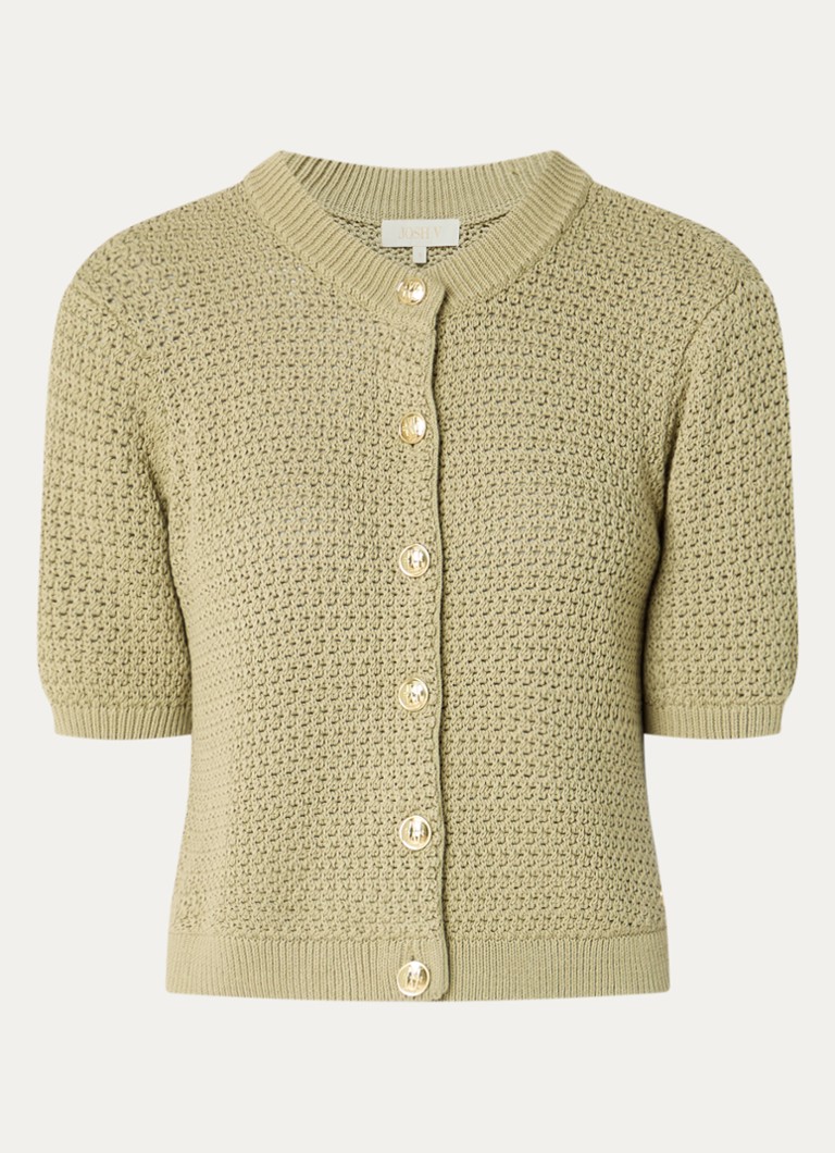 JOSH V Dames Ylia grofgebreid vest in de kleur Mosgroen