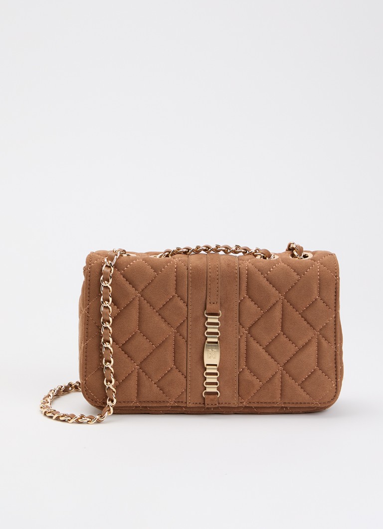 NIKKIE Dames Ann crossbodytas met quilt patroon in de kleur Hazelnootbruin