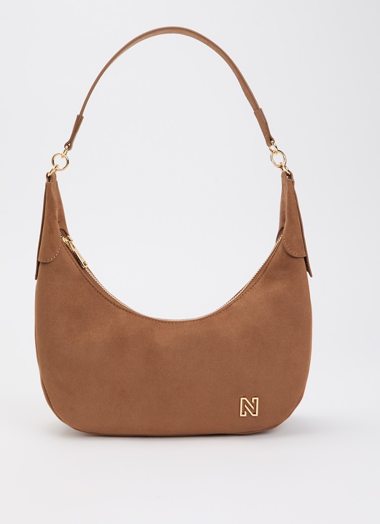 NIKKIE Dames Patra schoudertas met logo in de kleur Hazelnootbruin