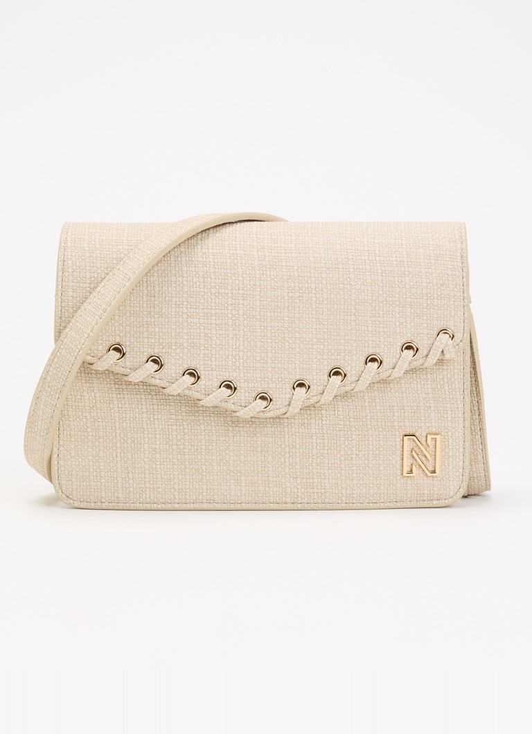 NIKKIE Dames Paxing Lace-Up schoudertas met verstelbare schouderriem in de kleur Creme