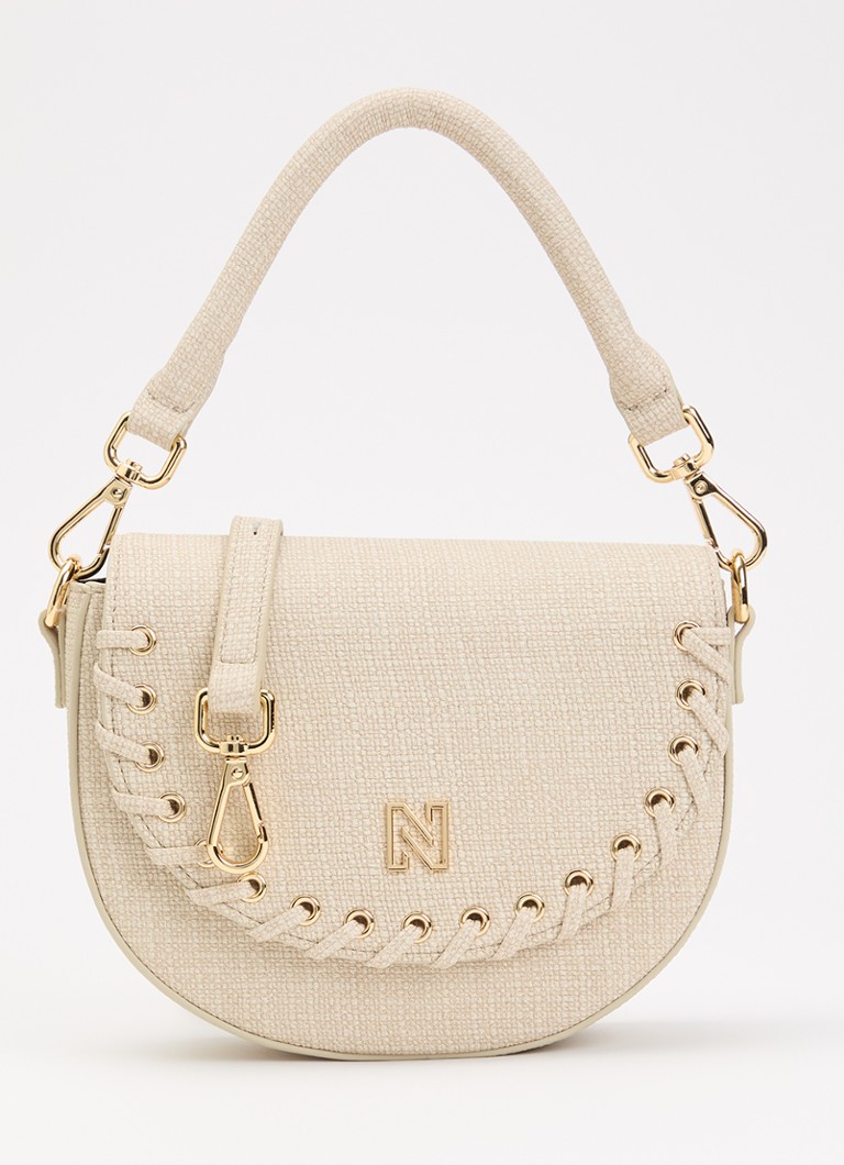NIKKIE Dames Pelano Lace-Up schoudertas met afneembare schouderriem in de kleur Creme