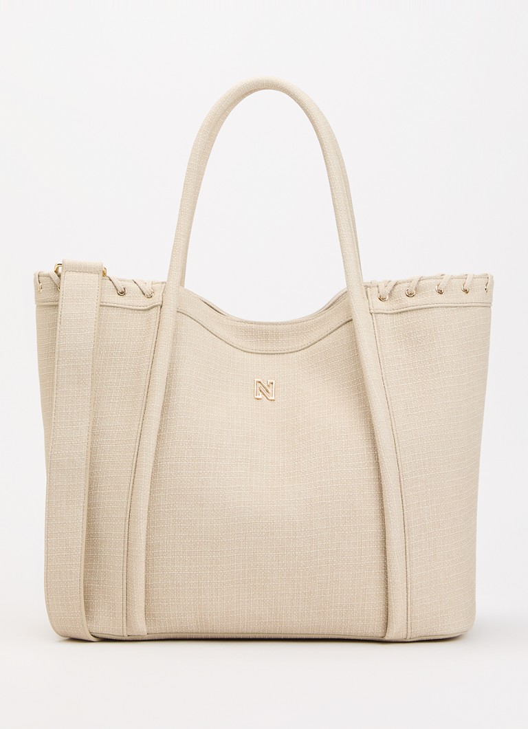 NIKKIE Dames Pasadas Lace-up shopper met afneembare schouderriem in de kleur Beige