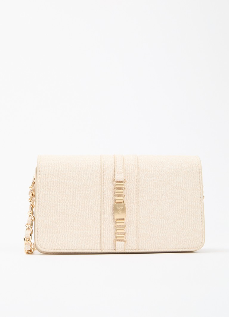 NIKKIE Dames Paxing Denim crossbodytas met logo in de kleur Creme