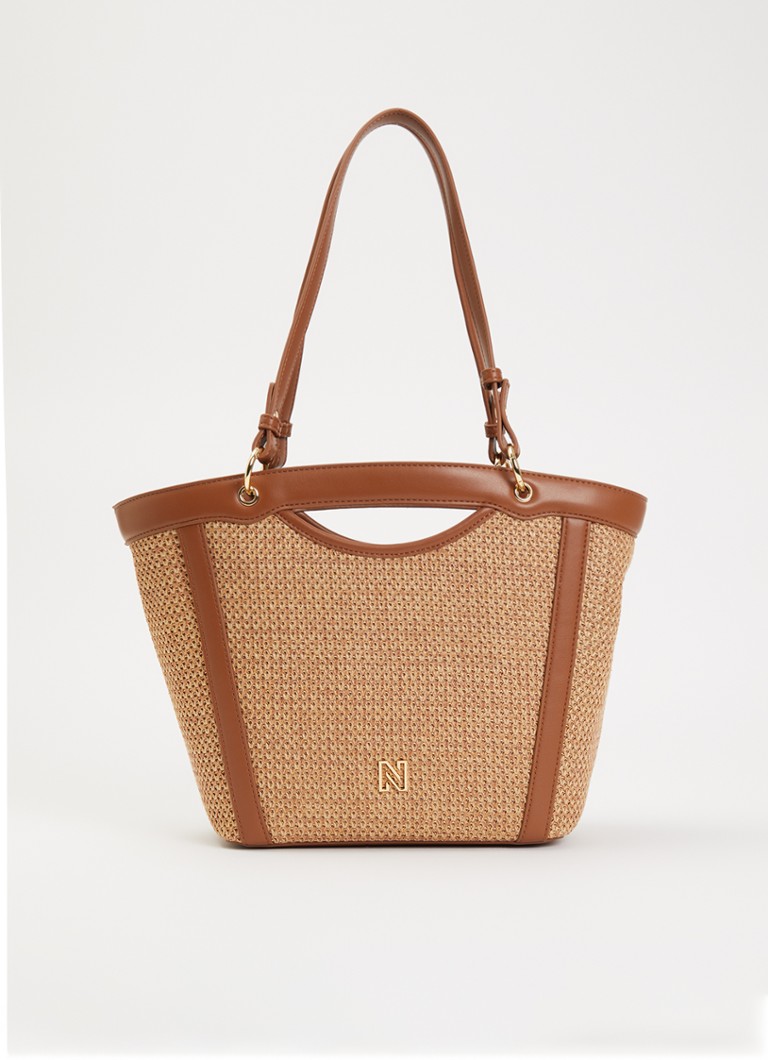 NIKKIE Dames Reasi shopper met logo in de kleur Camel