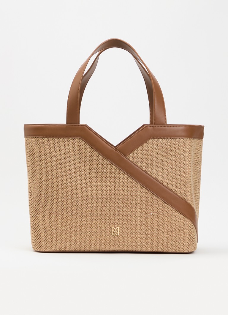 NIKKIE Dames Alvino shopper met logo in de kleur Naturel