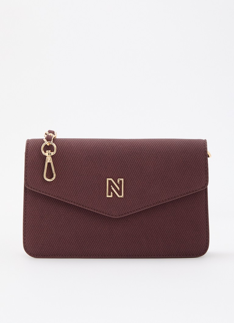 NIKKIE Dames Daxing clutch met logo en afneembare schouderriem in de kleur Bordeauxrood