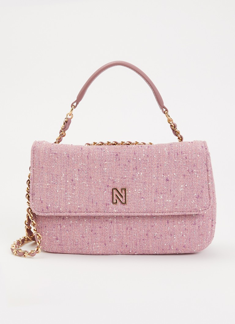 NIKKIE Dames Ann Shiny crossbodytas met strass in de kleur Roze