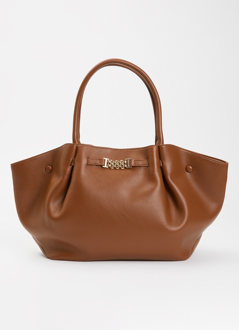NIKKIE Dames Amara Chunky schoudertas met kettingdetail in de kleur Cognac