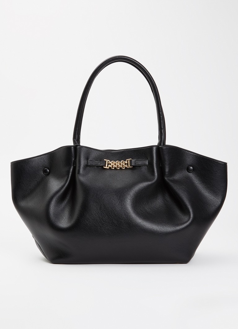 NIKKIE Dames Amara Chunky schoudertas met kettingdetail in de kleur Zwart