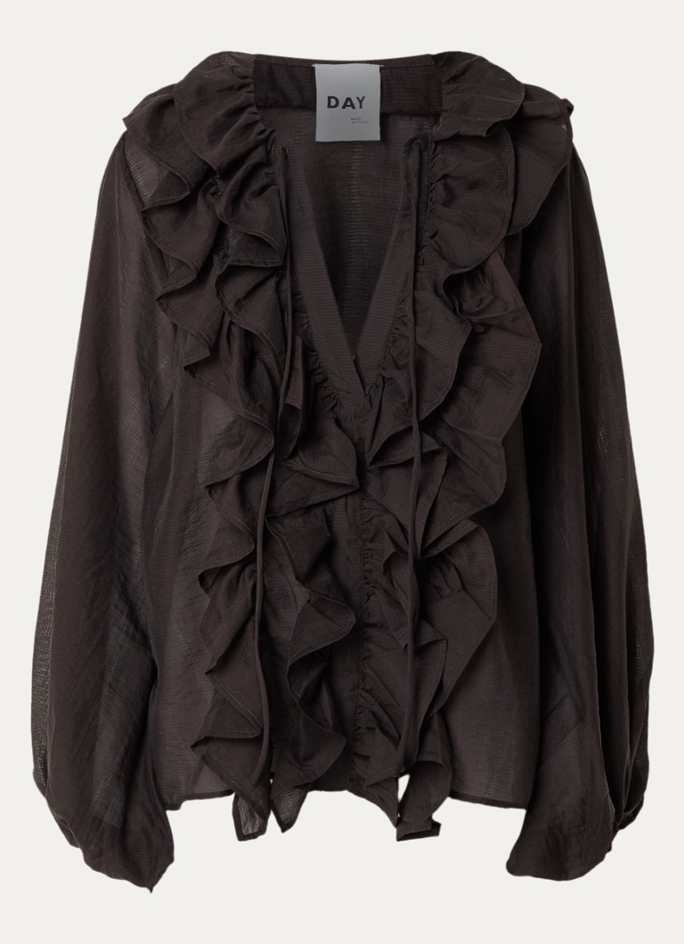 Day Birger et Mikkelsen Dames Dayfrey tuniek met ruches in de kleur Bruin, maat: 40
