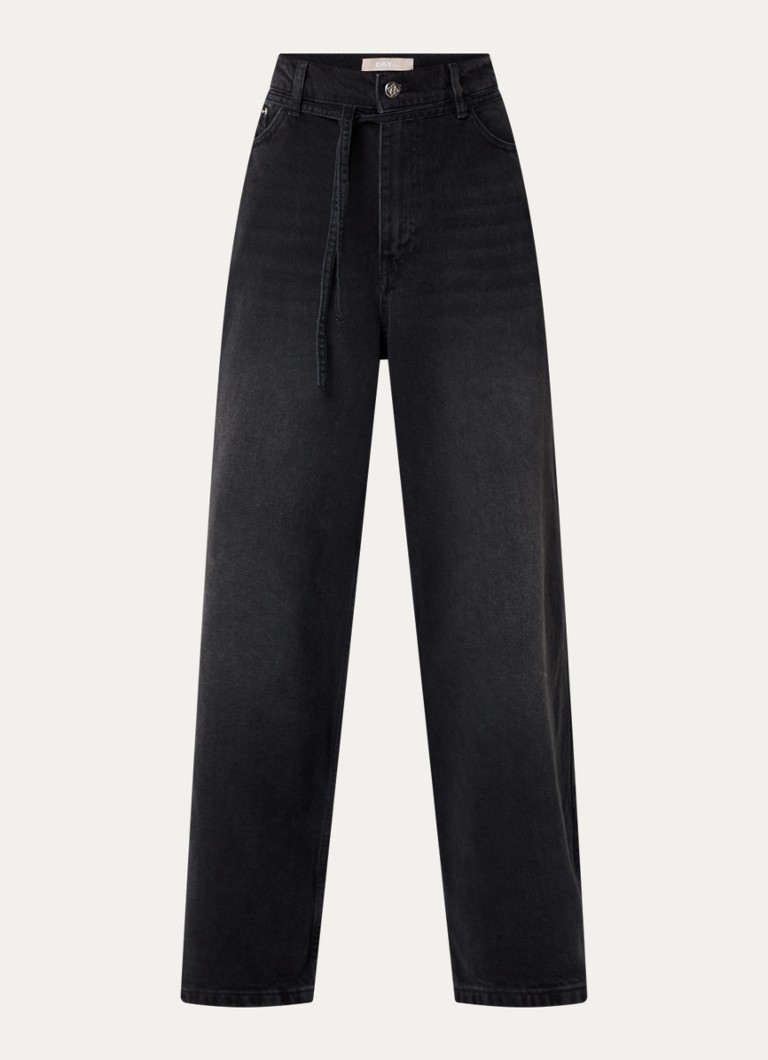 Day Birger et Mikkelsen Dames Elijah high waist wide leg jeans met gekleurde wassing in de kleur Zwart, maat: 38