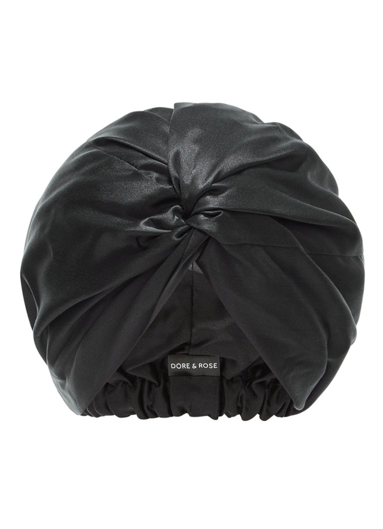 Dore & Rose Dames Bonnet van zijde in de kleur Zwart, maat: 1MAAT
