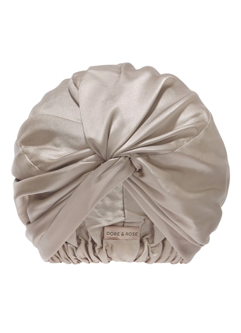 Dore & Rose Dames Bonnet van zijde in de kleur Taupe, maat: 1MAAT