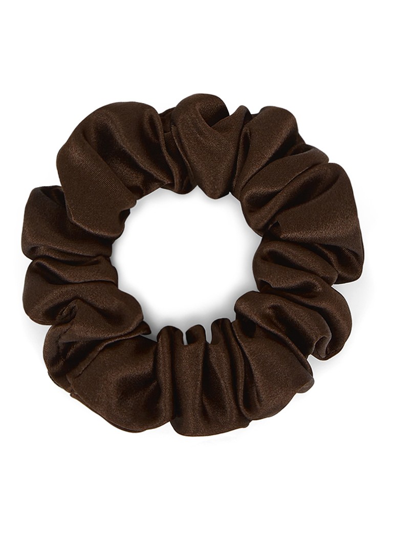 Dore & Rose Dames Scrunchie Chocolate Brown 3 cm in de kleur Chocolate Brown, maat: 3cm