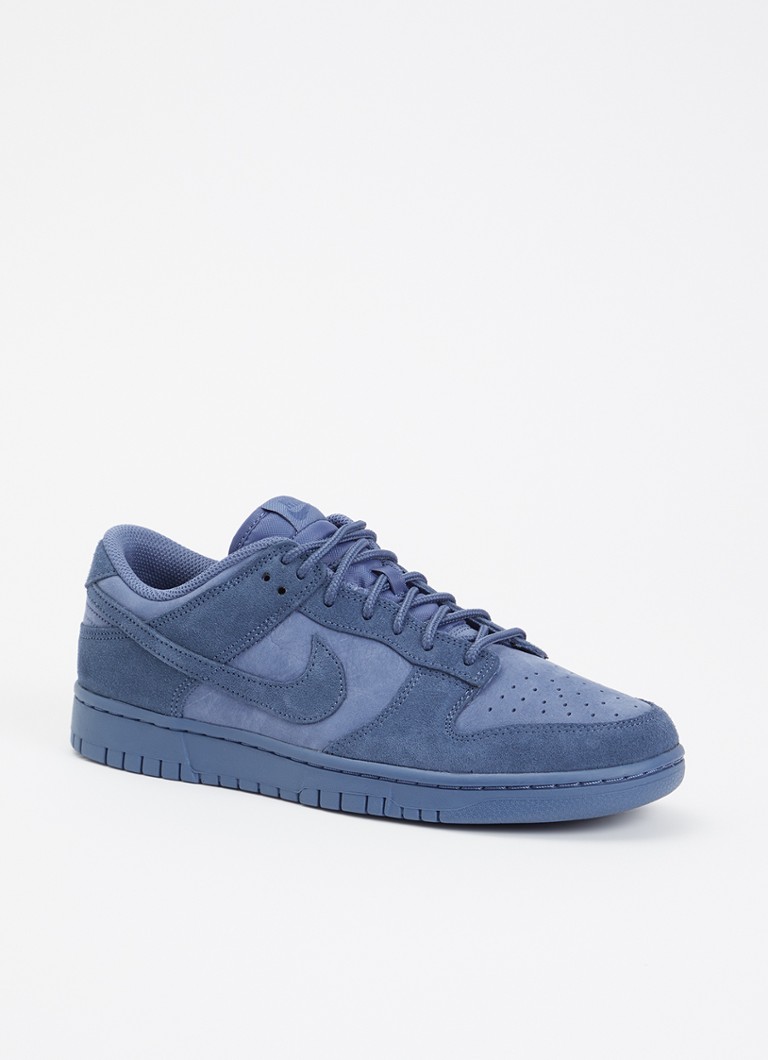 Nike Heren Dunk Low sneaker met suède details in de kleur Staalblauw, maat: 44,5