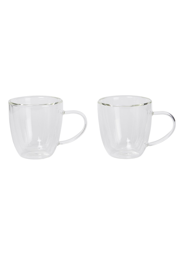 Bialetti Capri dubbelwandig koffie- en theeglas 16 cl set van 2 Transparant - Deal