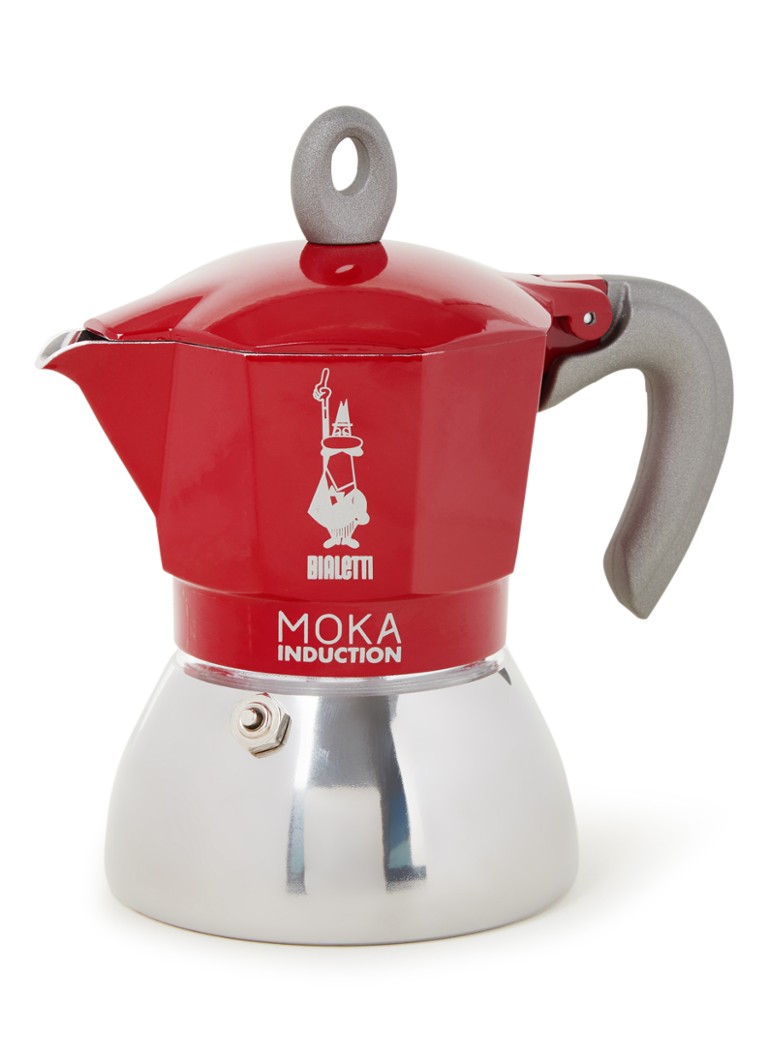 Bialetti Moka Inductie percolator 4-kops Steenrood - Deal
