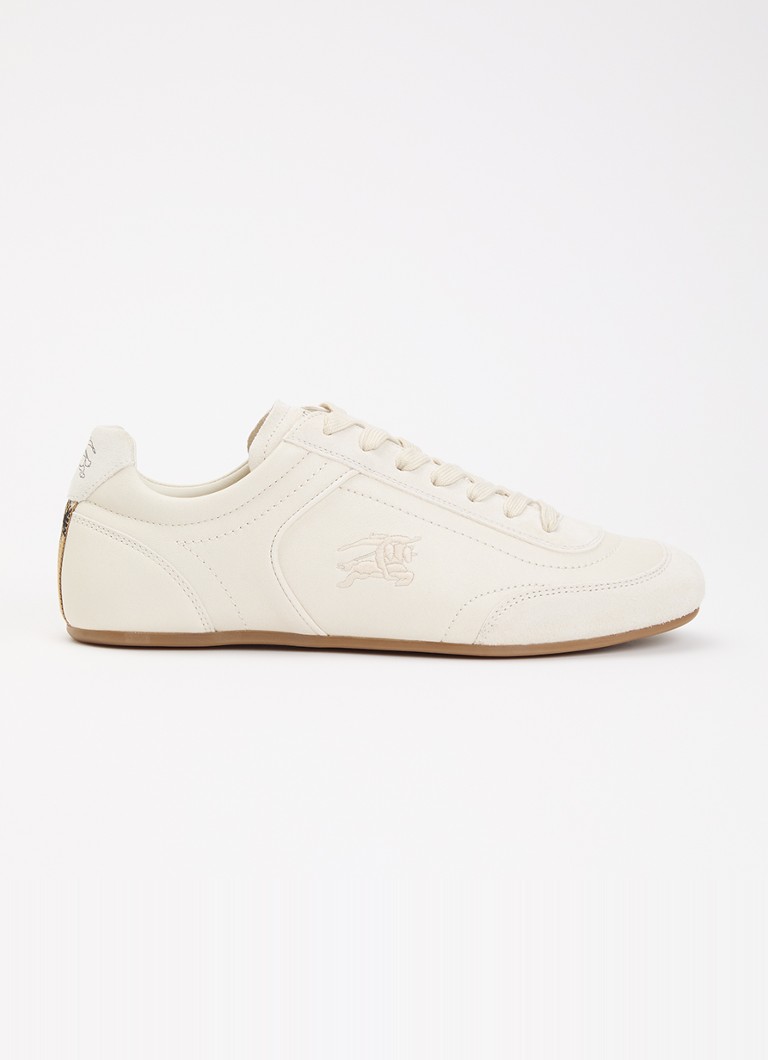 Burberry Dames Knight sneaker van leer met details van suède in de kleur Creme, maat: 41