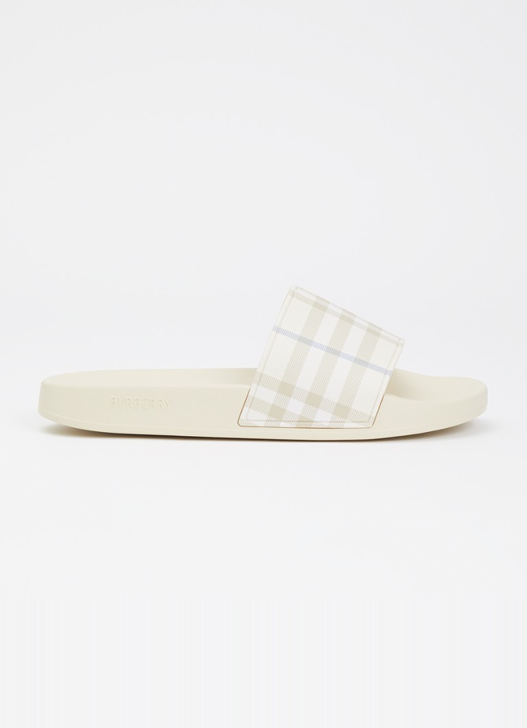 Burberry Dames Slipper met geruit dessin in de kleur Beige, maat: 41