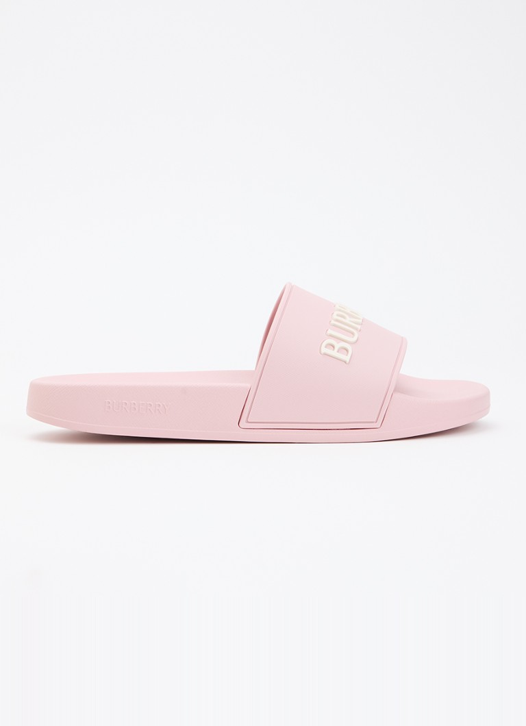Burberry Dames Furley slipper met logo in de kleur Lichtroze, maat: 41