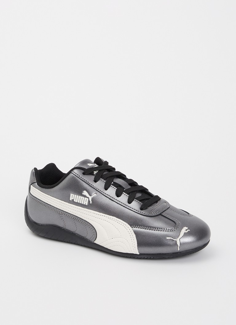 Puma Dames Speedcat sneaker van leer met metallic finish in de kleur Antraciet, maat: 38