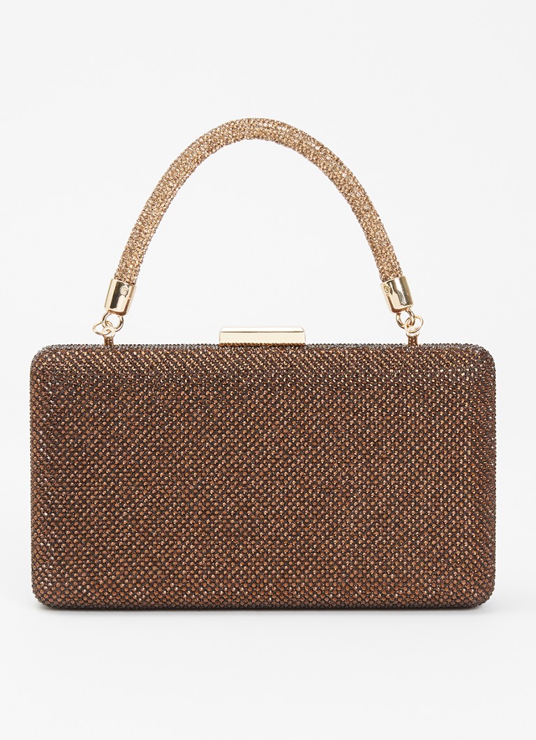 Dune London Dames Beaut clutch met afneembare schouderriem in de kleur Donkerbruin