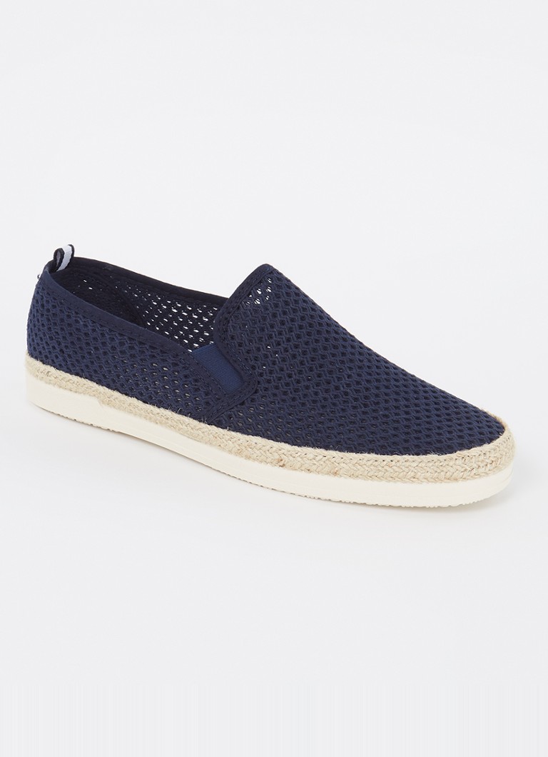 Dune London Heren Fisherr slip-on van canvas in de kleur Donkerblauw