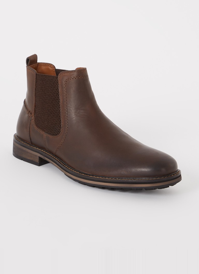 Dune London Heren Chorleys chelsea boot van leer in de kleur Donkerbruin