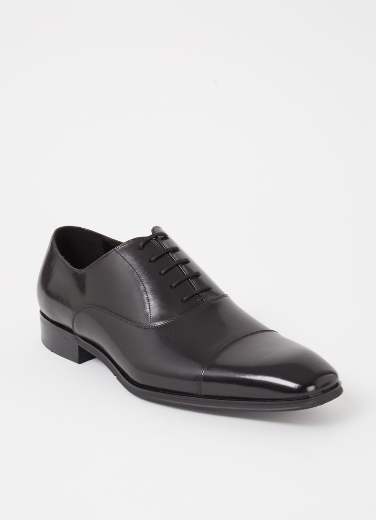 Dune London Heren Solver veterschoen van leer in de kleur Zwart