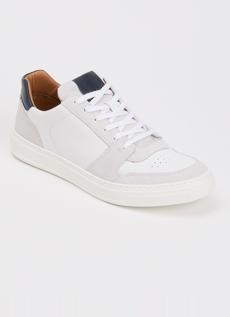 Dune London Heren Tawly sneaker van leer met details van suède in de kleur Gebroken wit