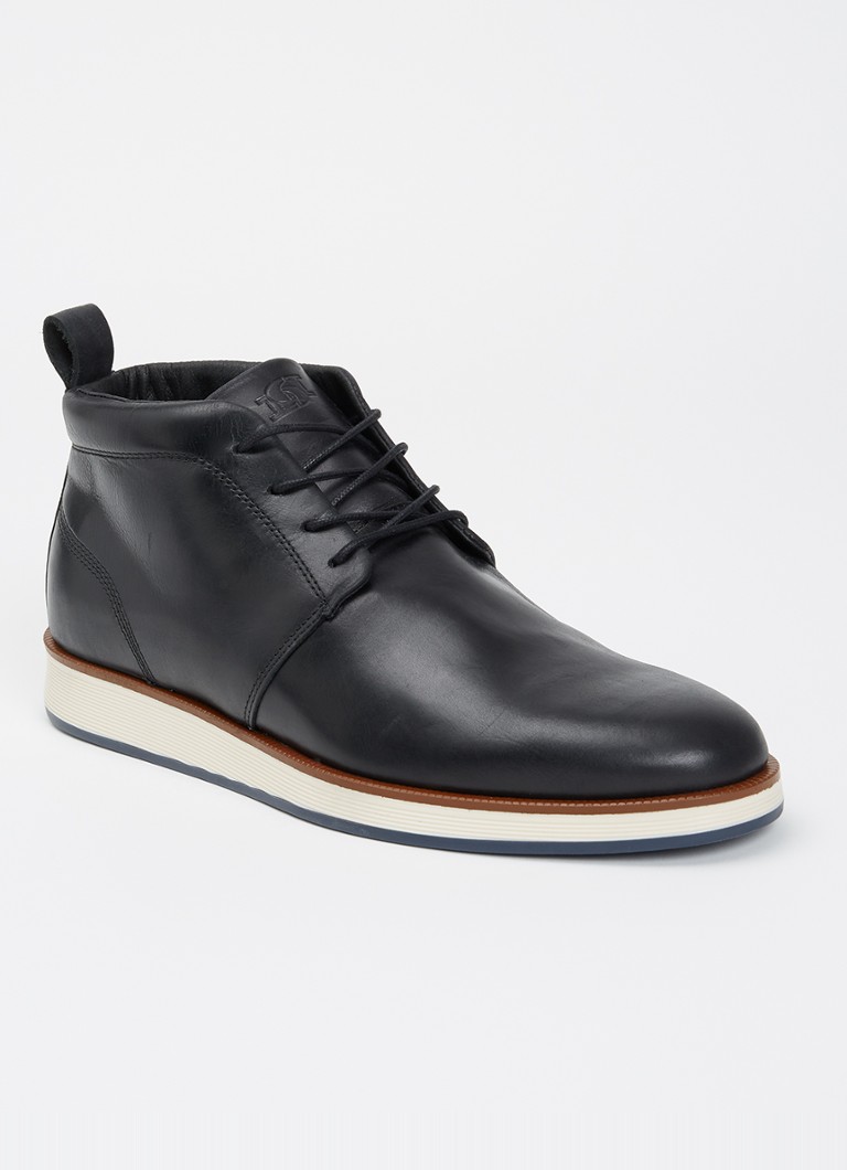 Dune London Heren Smoky veterschoen van leer in de kleur Zwart