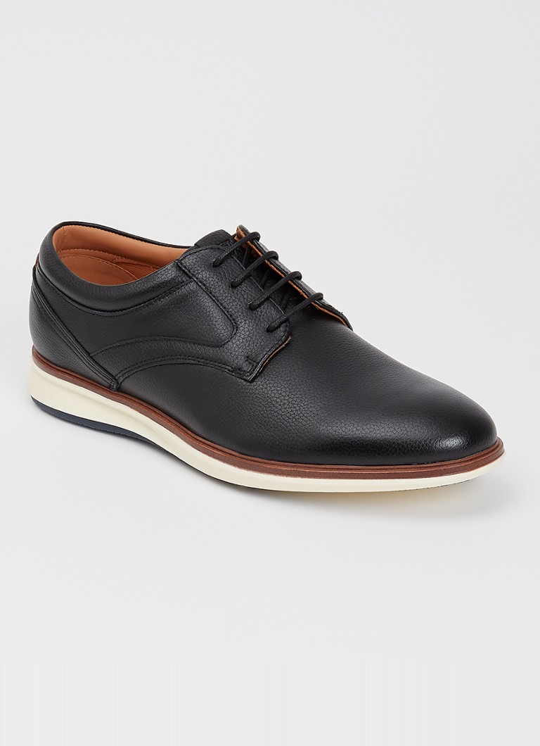 Dune London Heren Brydon veterschoen van leer in de kleur Zwart