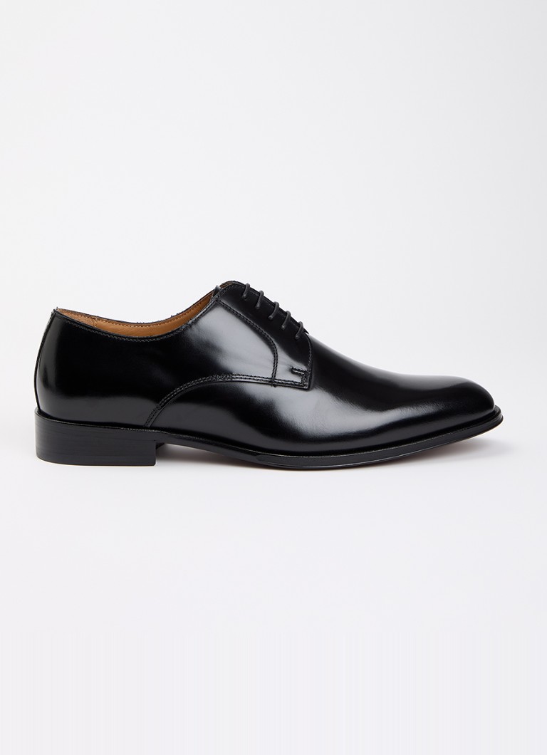 Dune London Heren Wide Fit Salisburry veterschoen van leer in de kleur Zwart