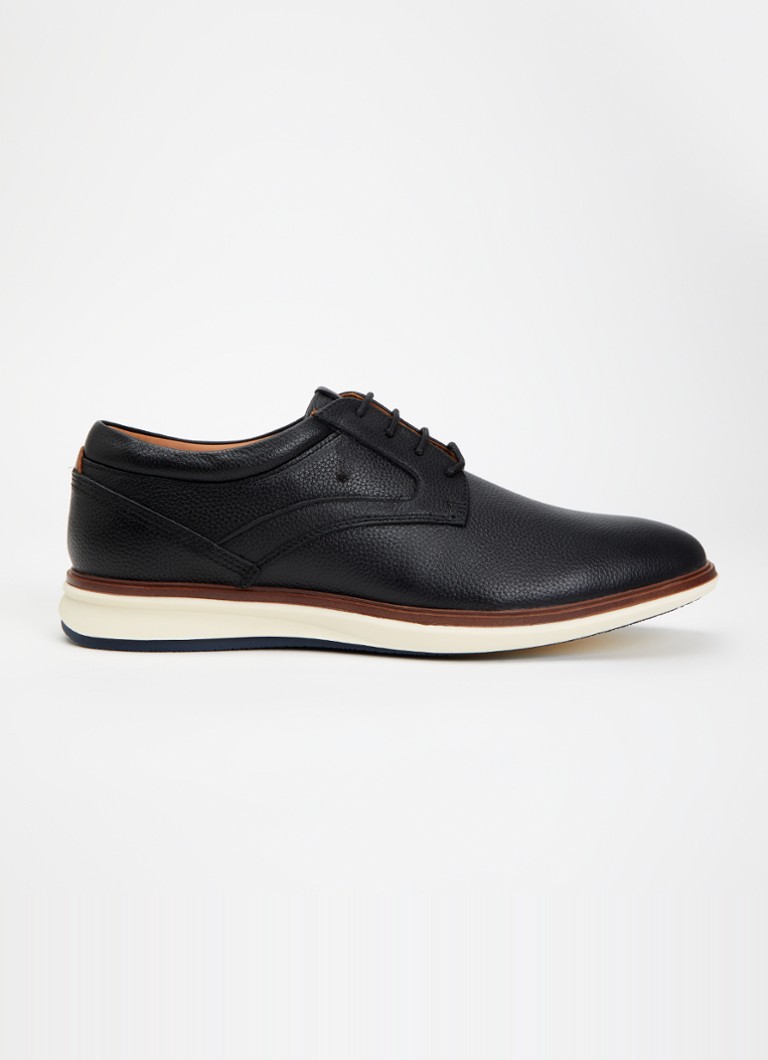 Dune London Heren Brydon veterschoen van leer in de kleur Zwart