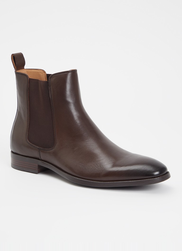Dune London Heren Matchin chelsea boot van leer in de kleur Donkerbruin