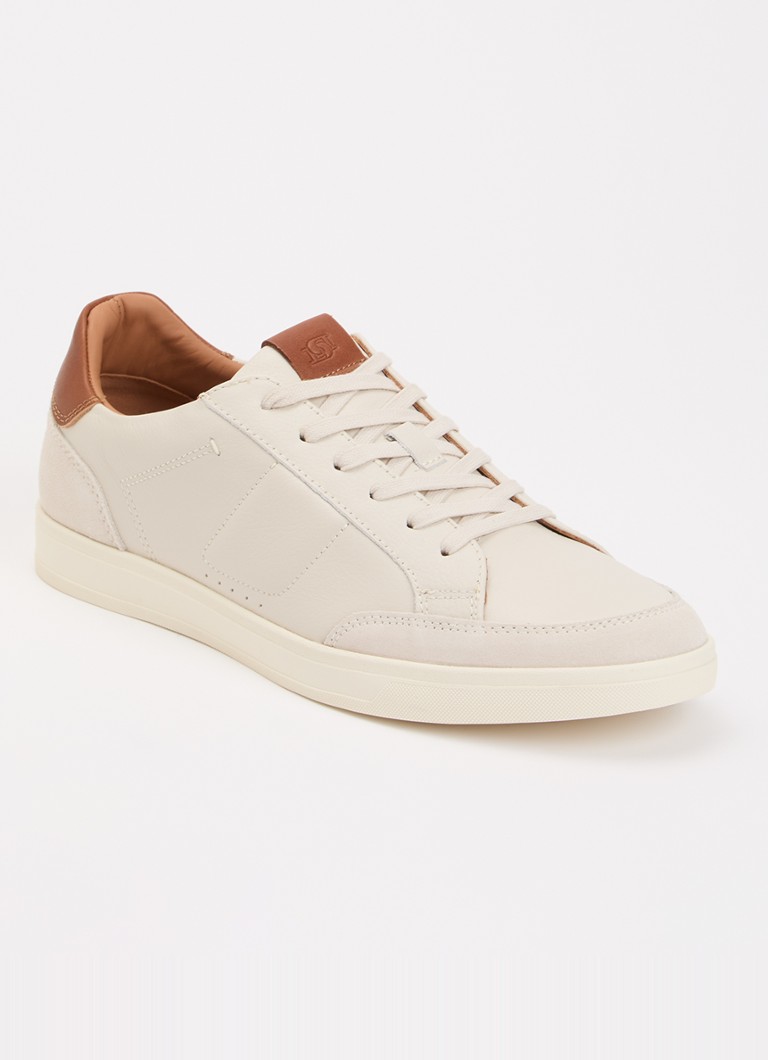 Dune London Heren Tabor sneaker van leer in de kleur Wit