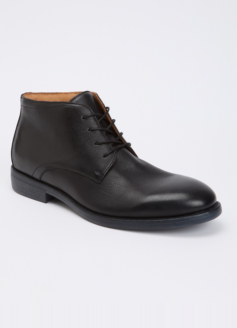 Dune London Heren Sainty veterschoen van leer in de kleur Zwart