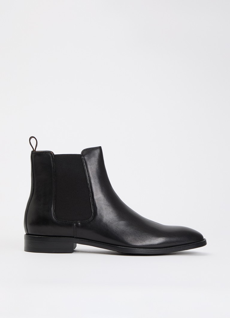 Dune London Heren Wide Fit Matchin chelsea boot van leer in de kleur Zwart