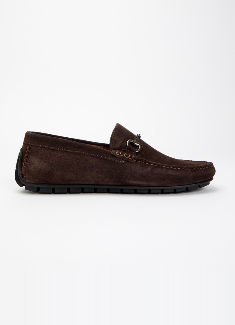 Dune London Heren Brackon mocassins van leer in de kleur Donkerbruin