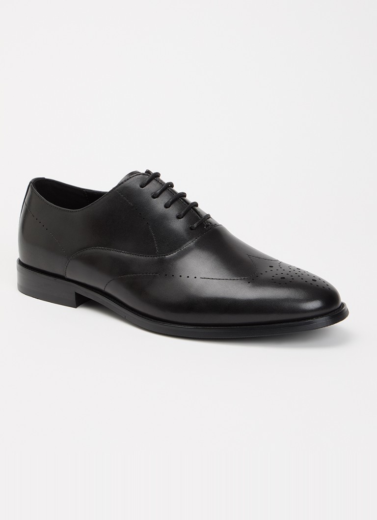 Dune London Heren Shaay veterschoen van leer in de kleur Zwart