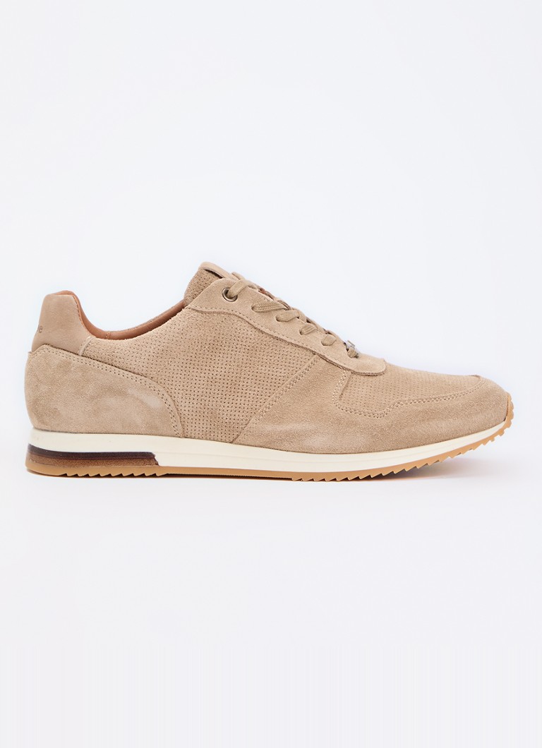 Dune London Heren Trilogy sneaker van leer in de kleur Zand