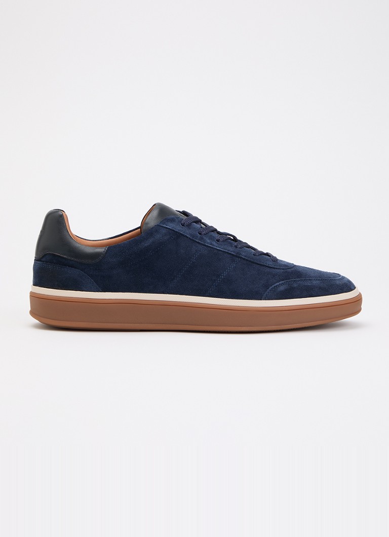 Dune London Heren Tony sneaker van suède in de kleur Donkerblauw
