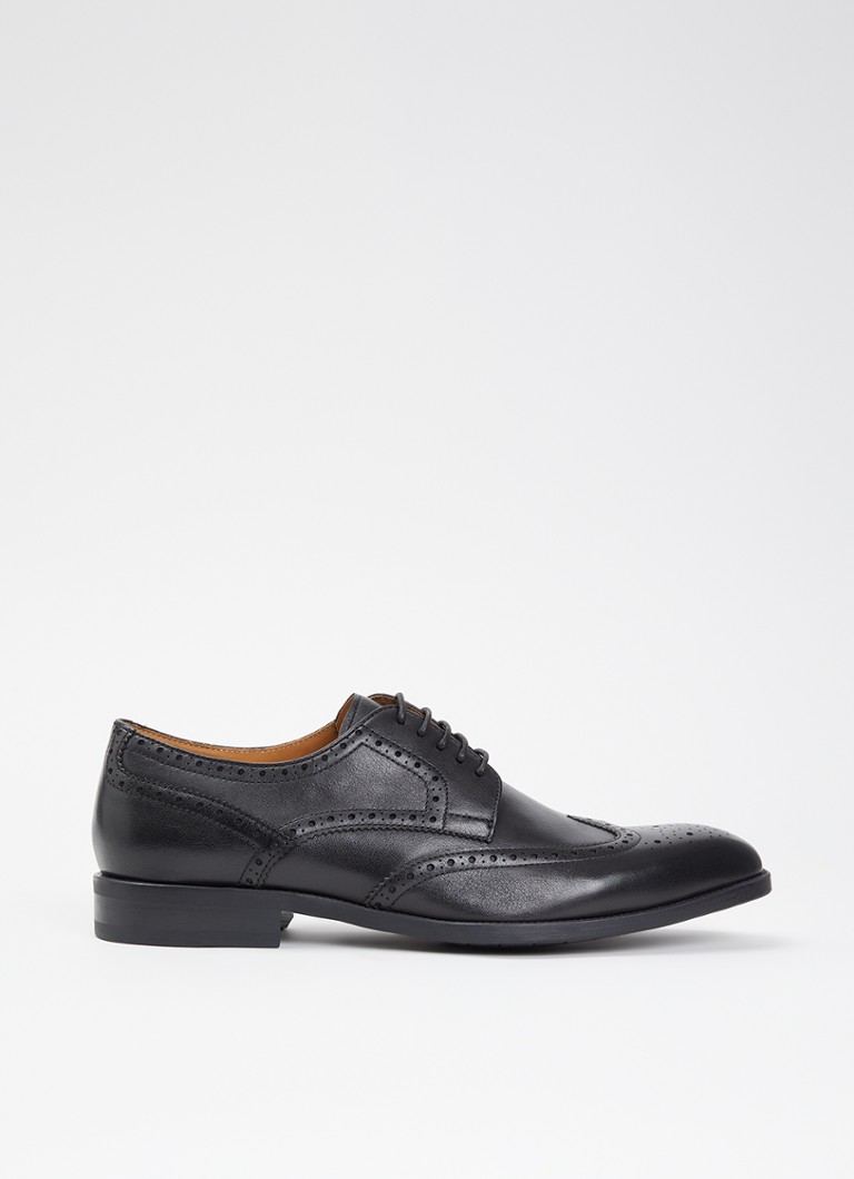 Dune London Heren Sunni brogue van leer in de kleur Zwart