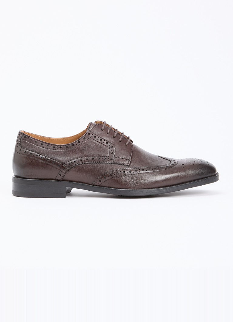 Dune London Heren Sunni brogue van leer in de kleur Donkerbruin