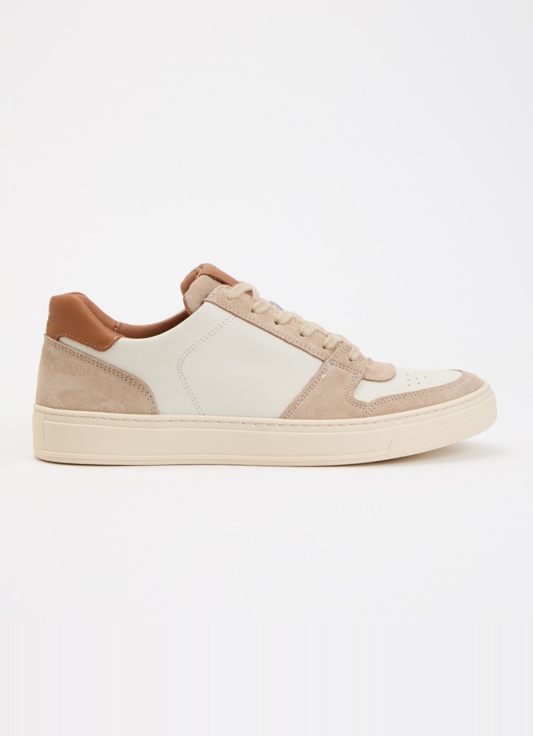 Dune London Heren Tawly sneaker van leer met details van suède in de kleur Beige